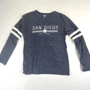 Rag Wear San Diego USA Soft Long Sleeve Shirt Women Size Small Gray Academia